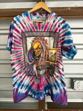 Vintage 1992 Grateful Dead New Years Eve Reaper Tie Dye T-Shirt Oakland Coliseum